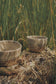 Tea bowl ash glaze golden light