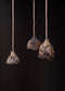 Seizan no. 4 - light sculpture, clay - set of 3